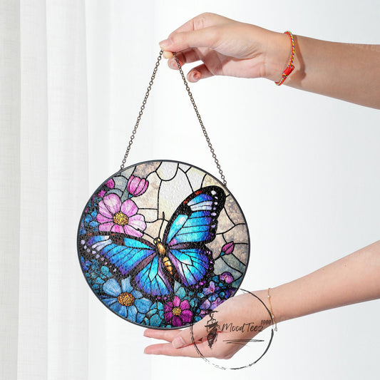 Butterfly Stained Glass Suncatcher: Window Hanging Decor
