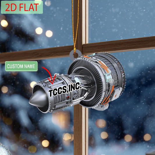 Personalized Jet Turbine Engine Ornament: Custom Acrylic Decoration