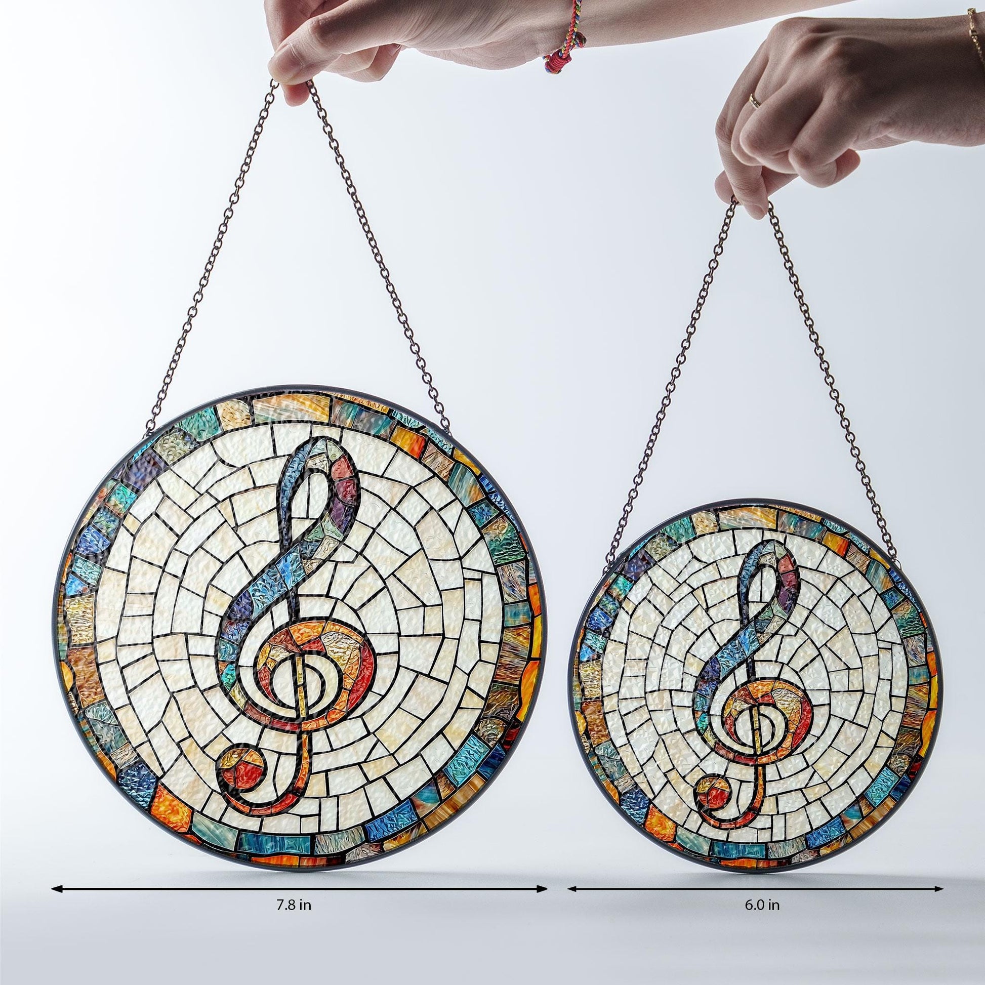 Musical Stained Glass Suncatcher: Music Decor Gift