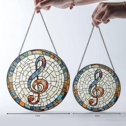 Musical Stained Glass Suncatcher: Music Decor Gift
