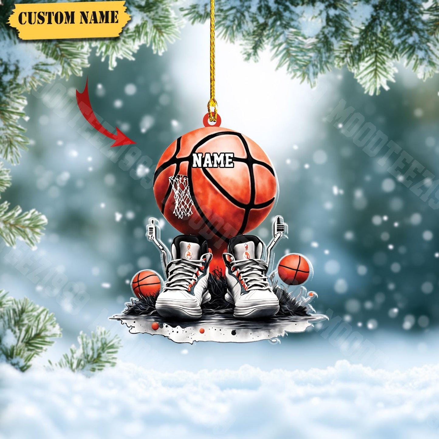 Personalized Basketball Ornament: 2D Custom Player Gift