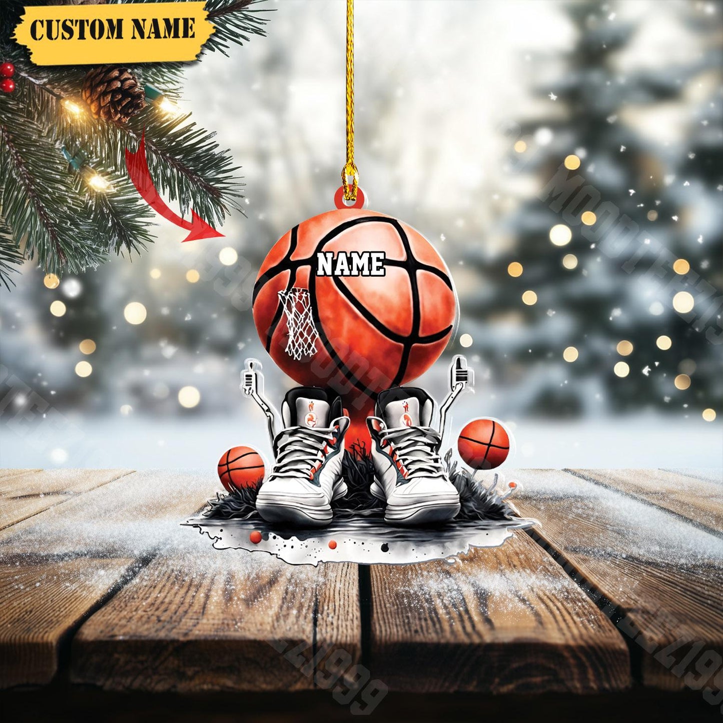 Personalized Basketball Ornament: 2D Custom Player Gift