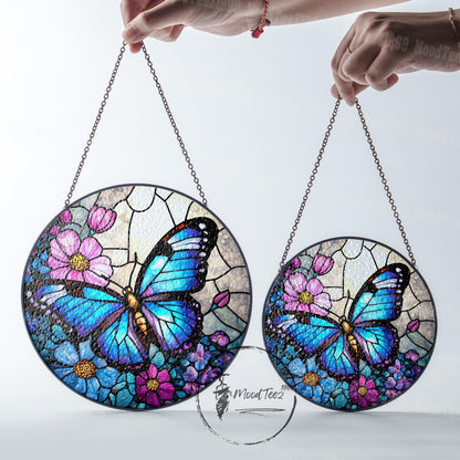 Butterfly Stained Glass Suncatcher: Window Hanging Decor