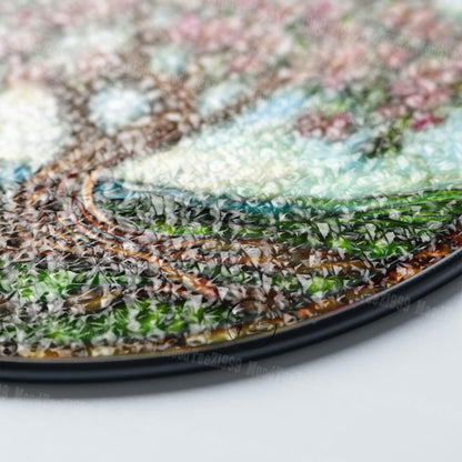 Magnolia Tree Stained Glass Suncatcher: Cherry Blossom Window Decor