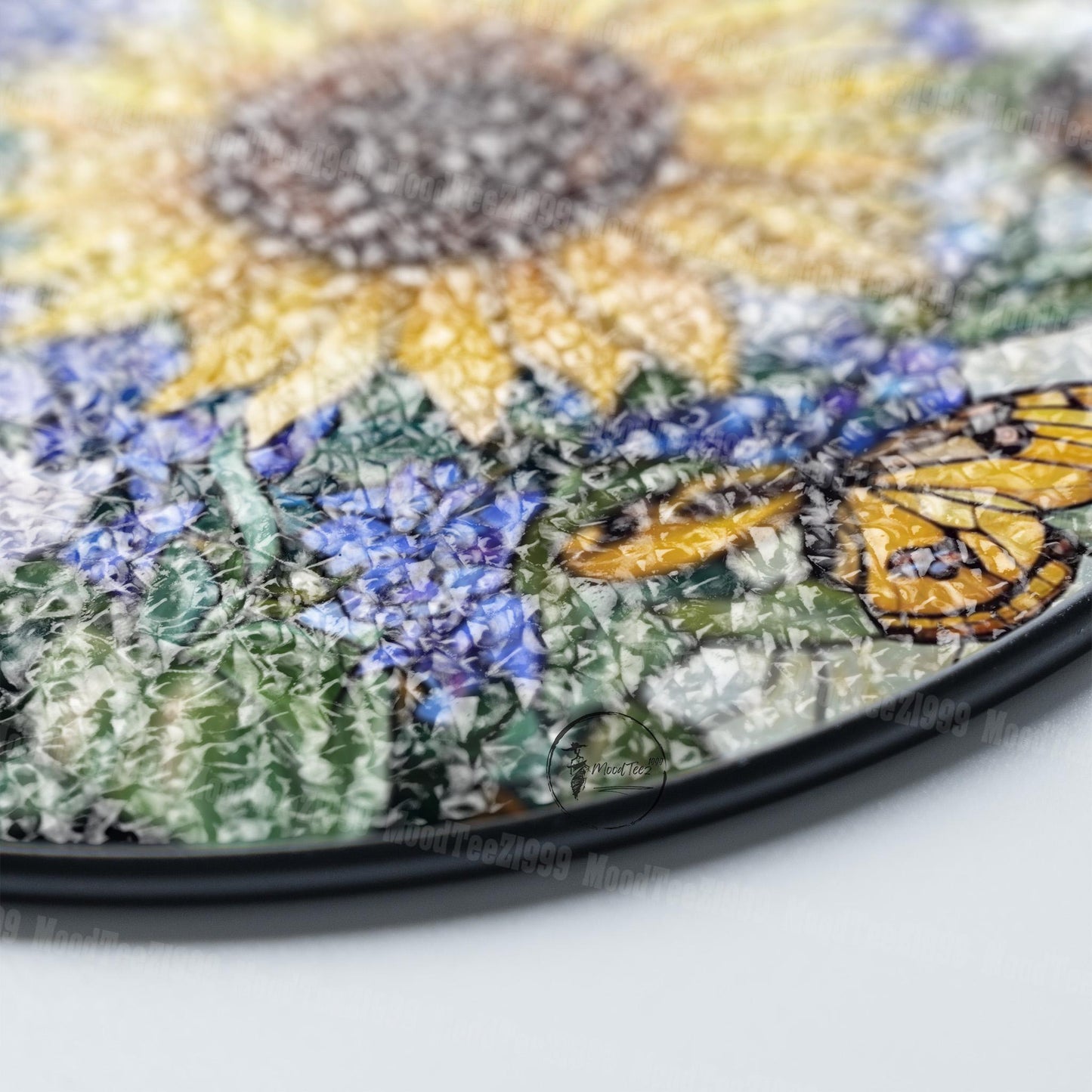 Stained Glass Sunflower Suncatcher: Butterfly Window Hanging