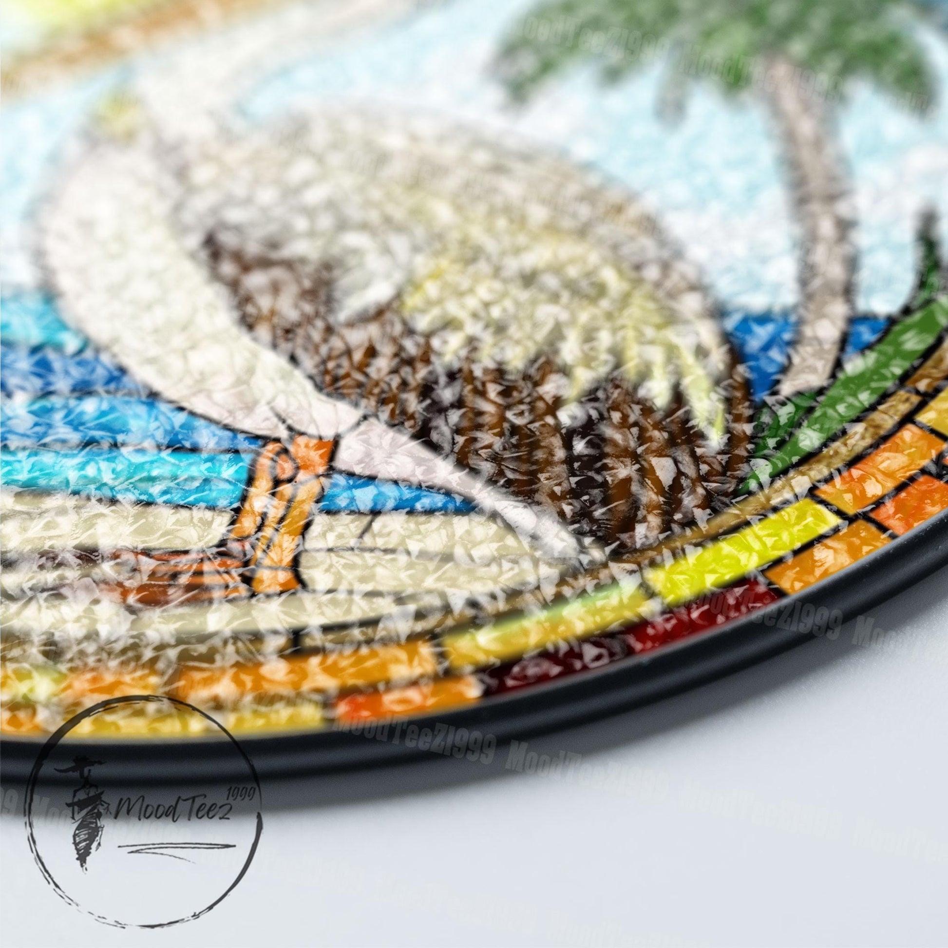 Stained Glass Pelican Suncatcher: Handcrafted Coastal Beach Decor