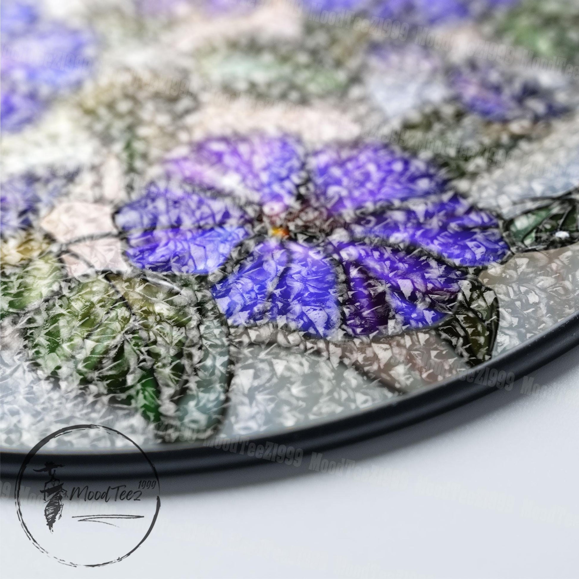 Stained Glass Morning Glory & Butterfly Suncatcher: Vibrant Window Art