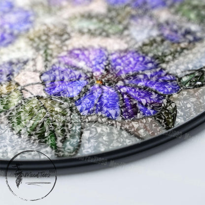 Stained Glass Morning Glory & Butterfly Suncatcher: Vibrant Window Art