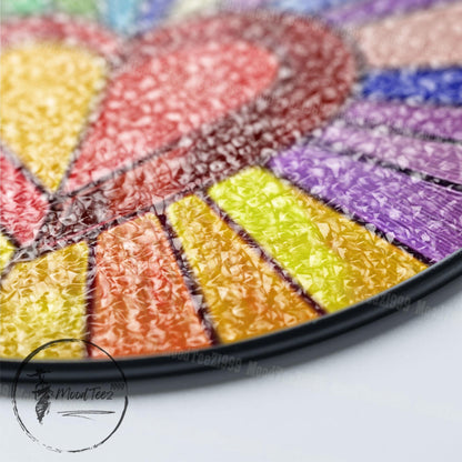 Rainbow Heart Stained Glass Suncatcher: Vibrant LGBT Home Decor