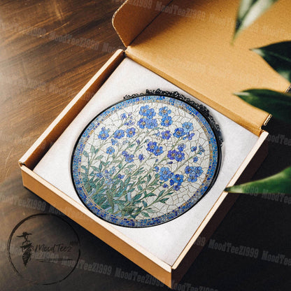 Forget-Me-Not 2D Glass Window : Floral Window Decor