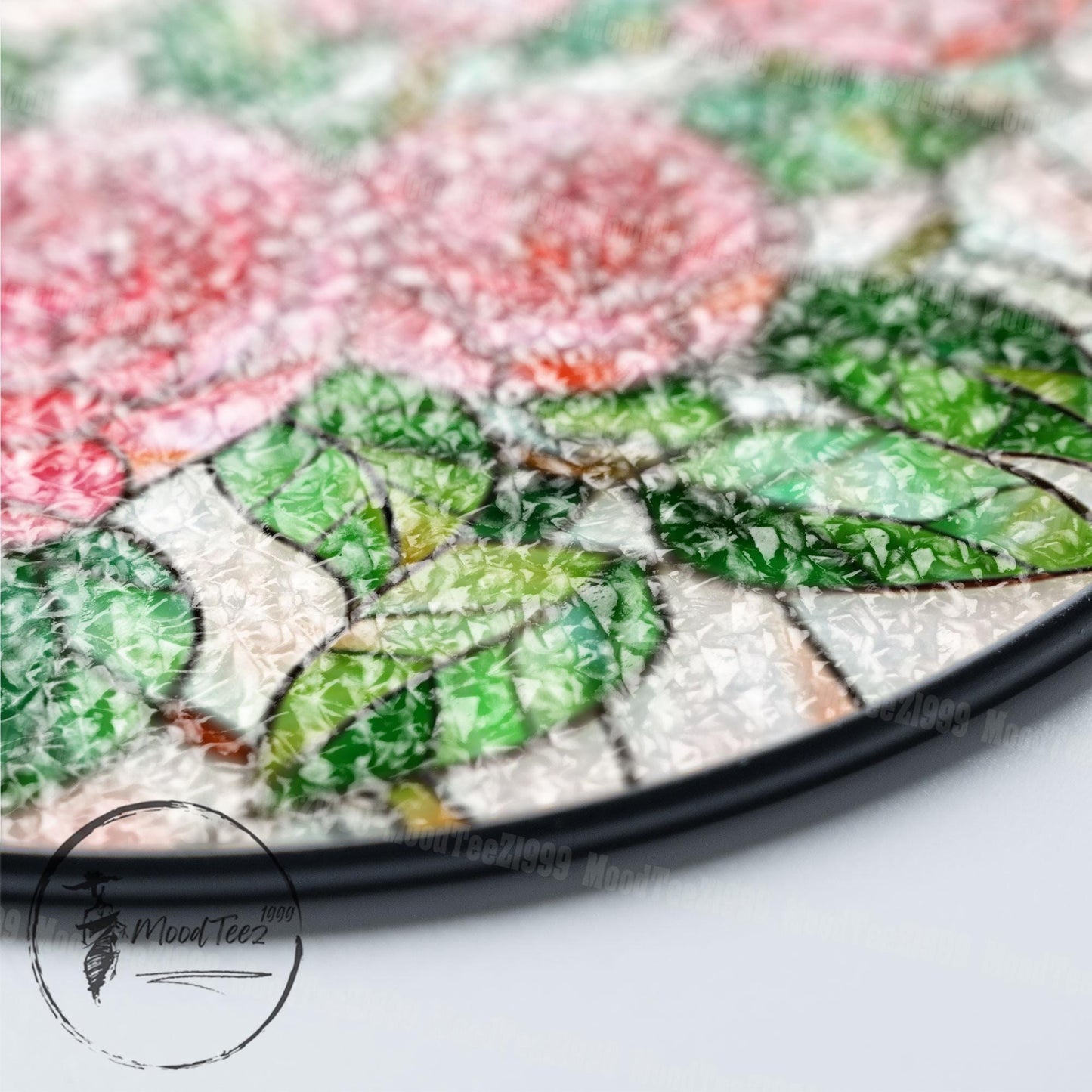 Handmade Roses Stained Glass Suncatcher: Floral Window Hanging