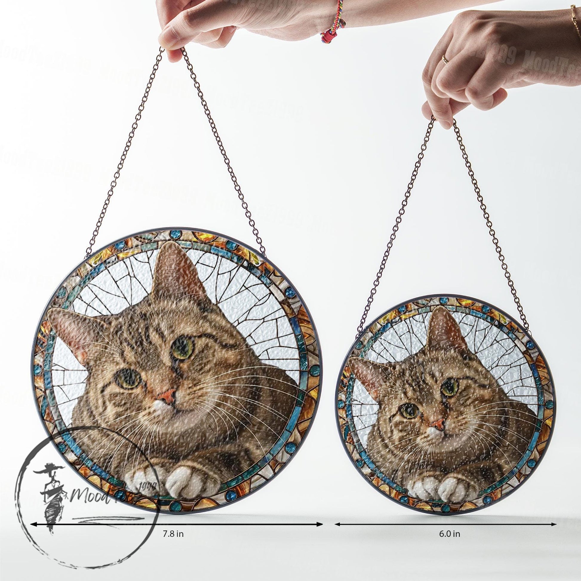 Cat Stained Glass Suncatcher: Feline Window Art