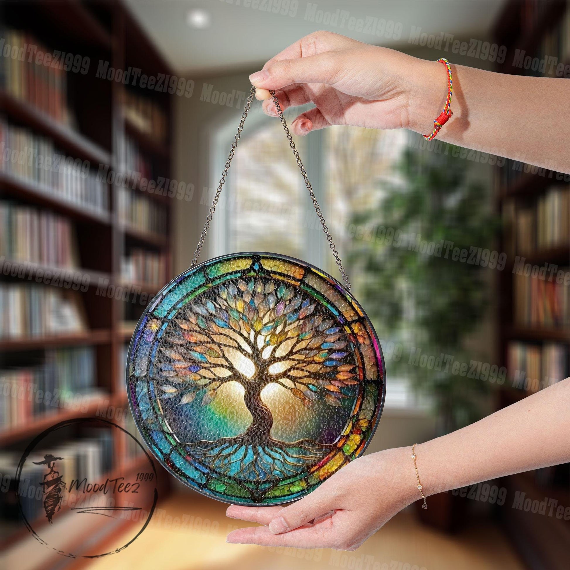 Tree of Life Stained Glass Suncatcher: Colorful Nature Art, Home Decor