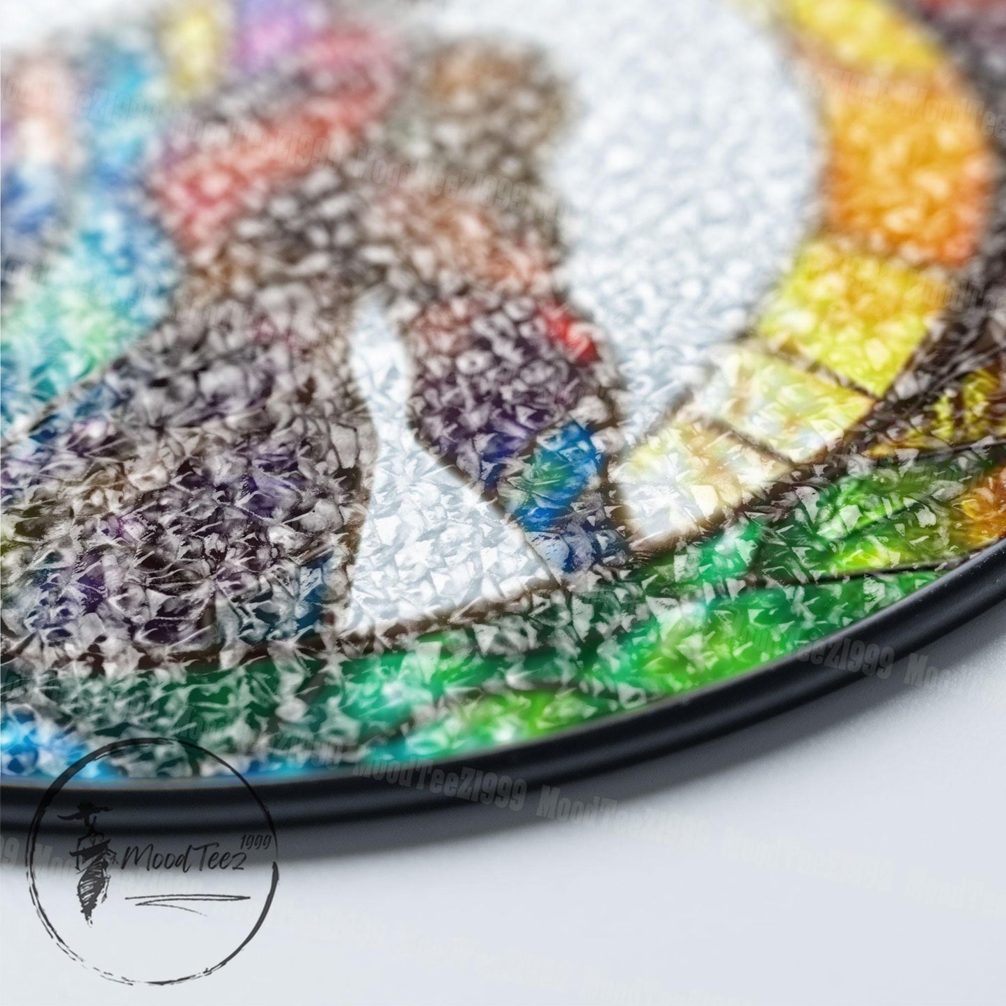 Abstract Stained Glass Suncatcher: Rainbow Male Figure, LGBTQ Decor