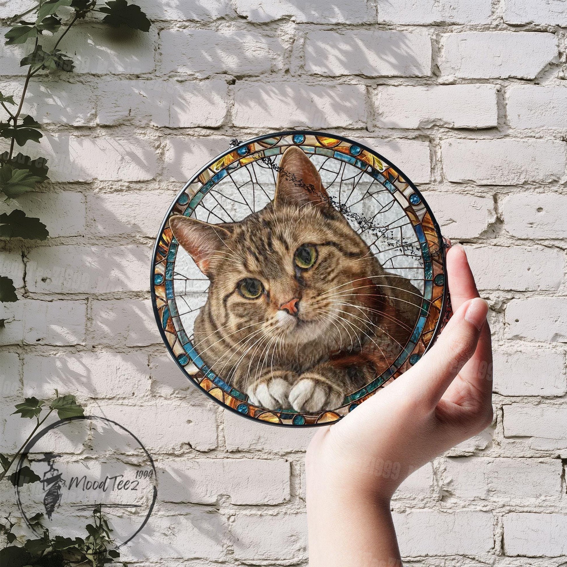Cat Stained Glass Suncatcher: Feline Window Art