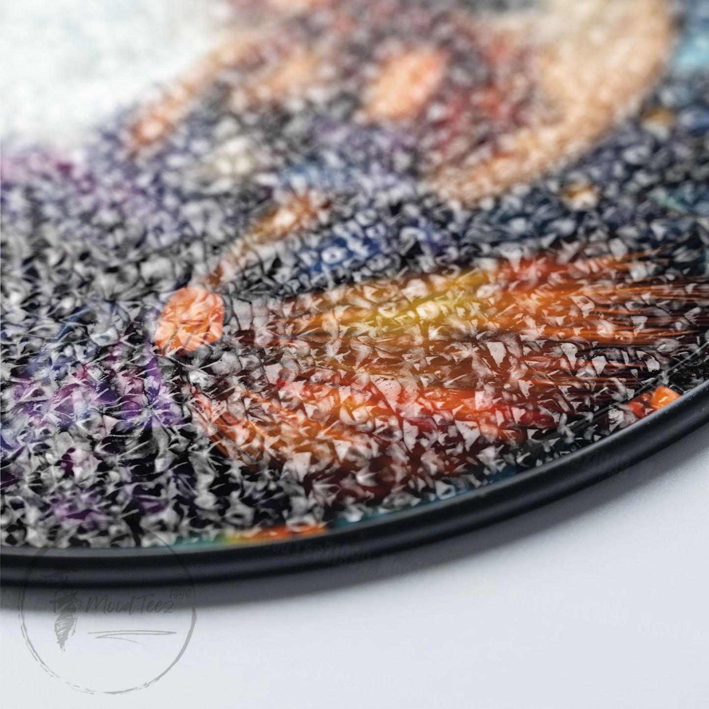 Witch and Black Cat Stained Glass Suncatcher: Halloween Window Decor