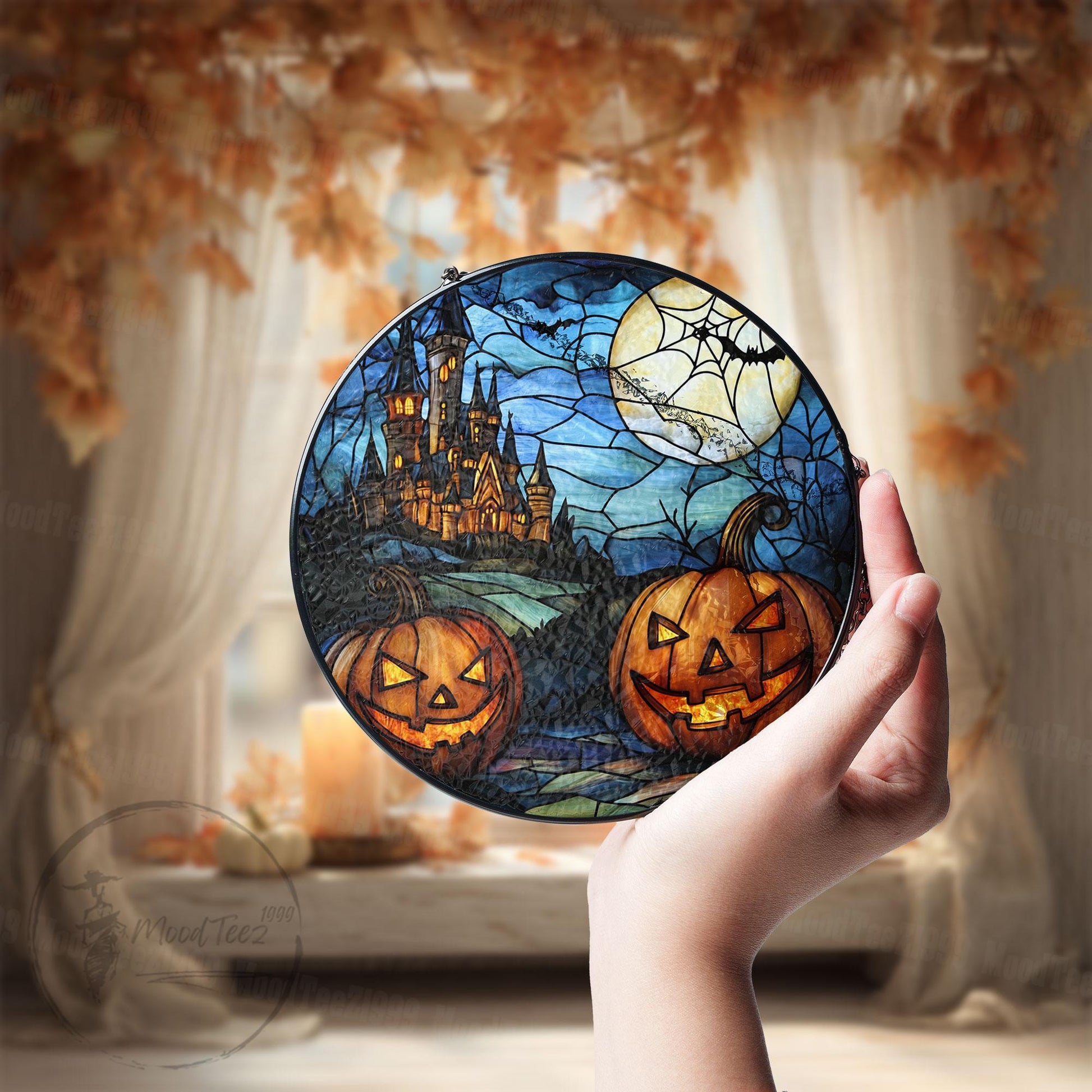 Halloween Stained Glass Suncatcher: Spooky Home Decor