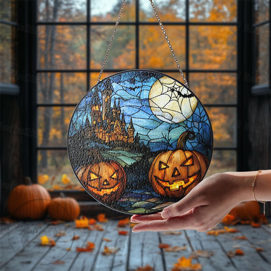 Halloween Stained Glass Suncatcher: Spooky Home Decor