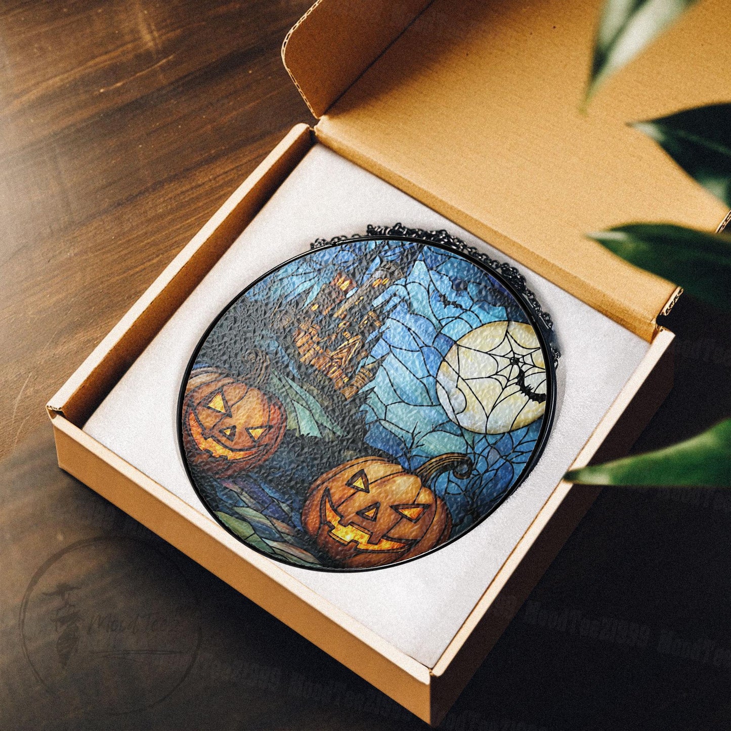 Halloween Stained Glass Suncatcher: Spooky Home Decor