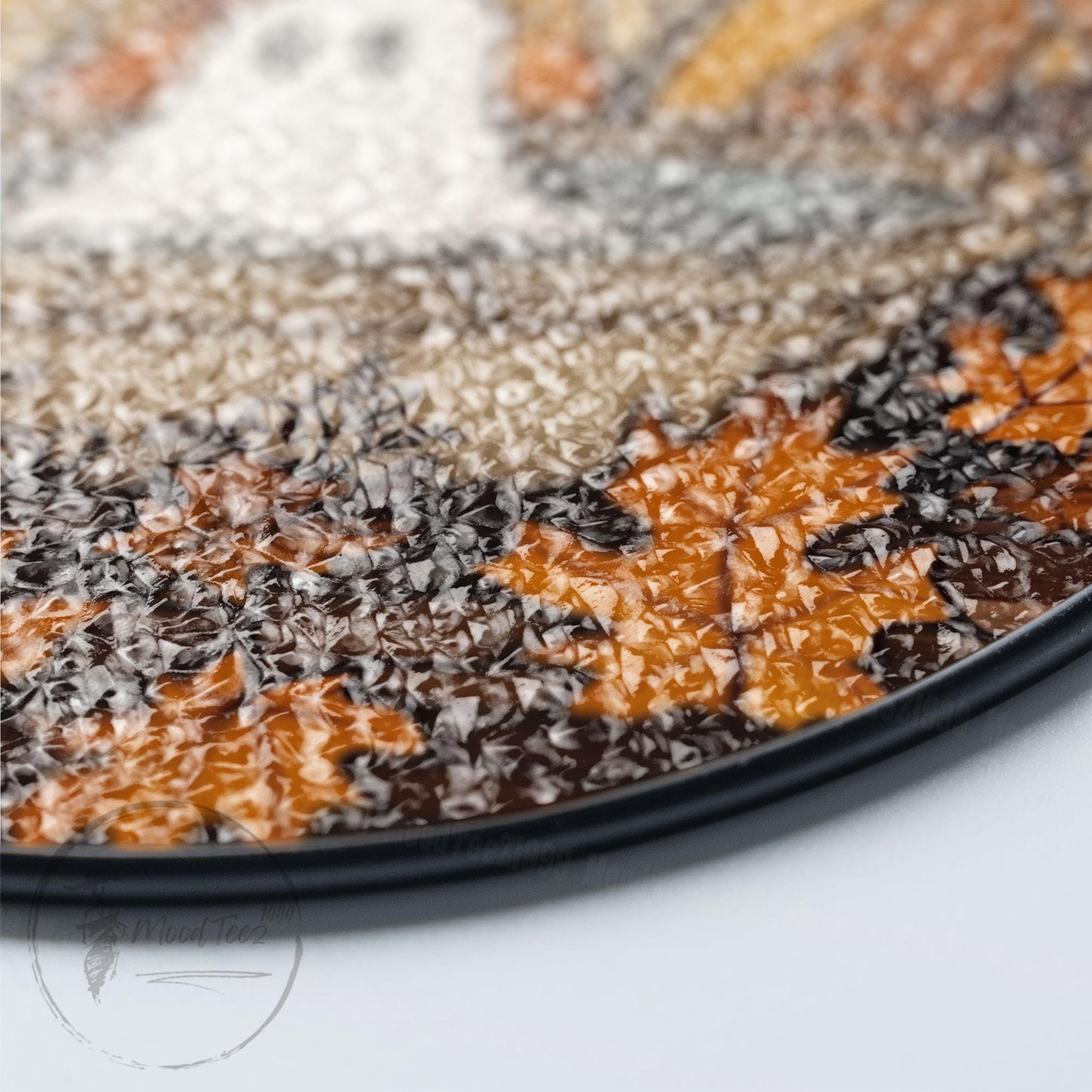 Ghost in Fountain Stained Glass Suncatcher: Halloween Window Decor