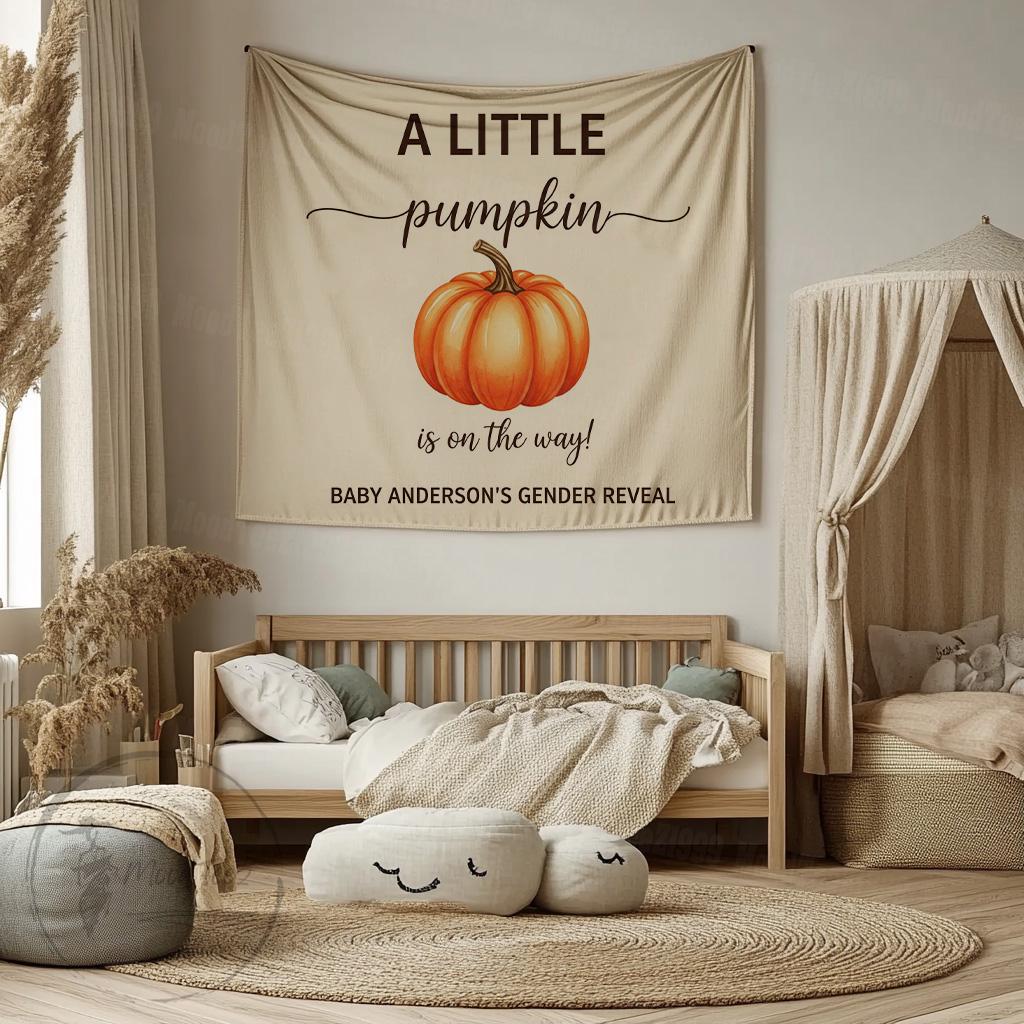 A Little Pumpkin on the Way Banner: Fall Baby Shower Decor