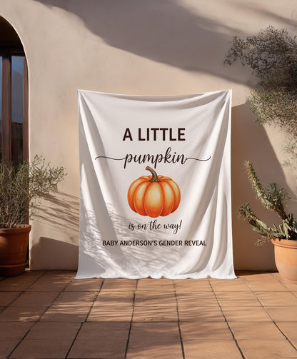 A Little Pumpkin on the Way Banner: Fall Baby Shower Decor