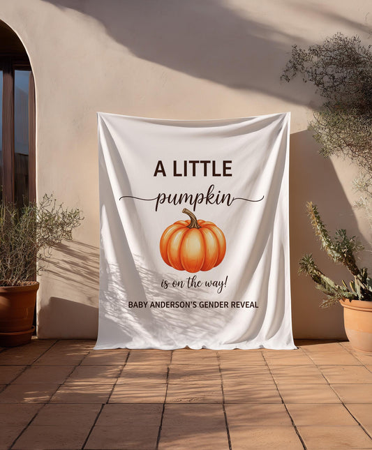 A Little Pumpkin on the Way Banner: Fall Baby Shower Decor