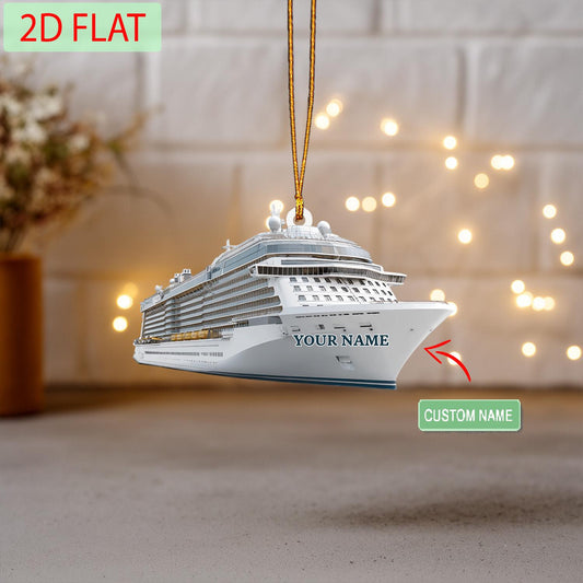 Personalized Cruise Ship Ornament: Custom Acrylic Vacation Gift