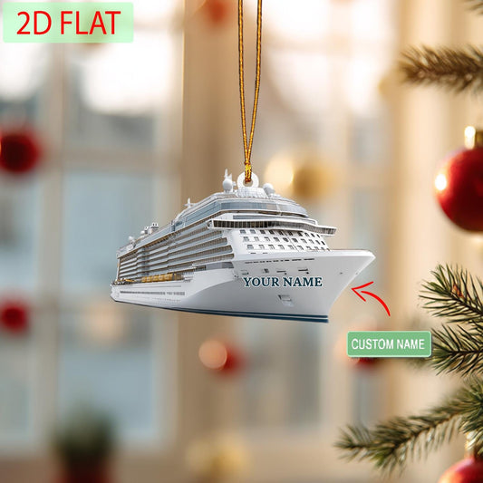 Personalized Cruise Ship Ornament: Custom Acrylic Vacation Gift