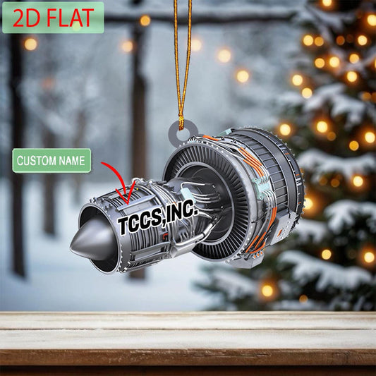 Personalized Jet Turbine Engine Ornament: Custom Acrylic Decoration