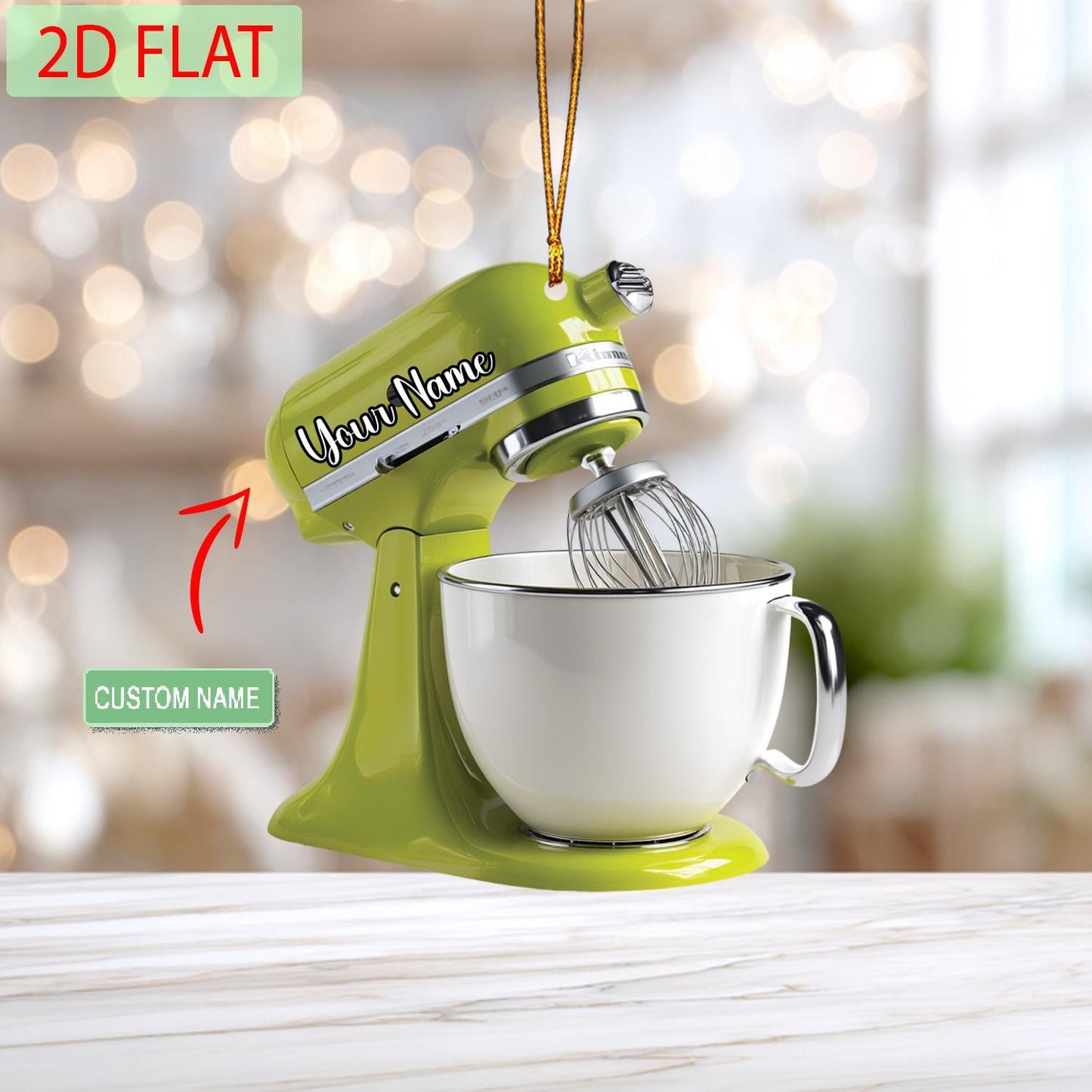 Custom Kitchen Mixer Ornament: Personalized Acrylic Christmas Decor