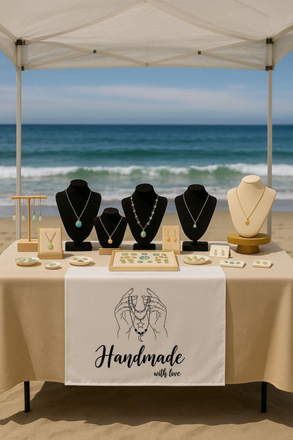 Custom Logo Table Runner, Linen Business Branding Cloth