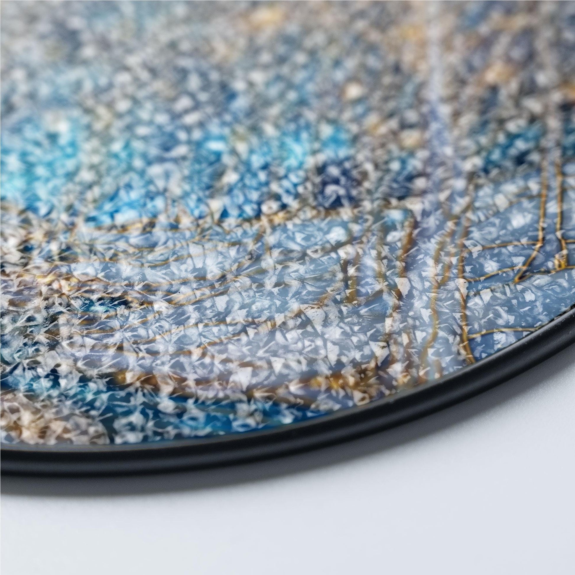 Winter Forest Glass Suncatcher, Starry Night Tree Scene, Holiday Decor