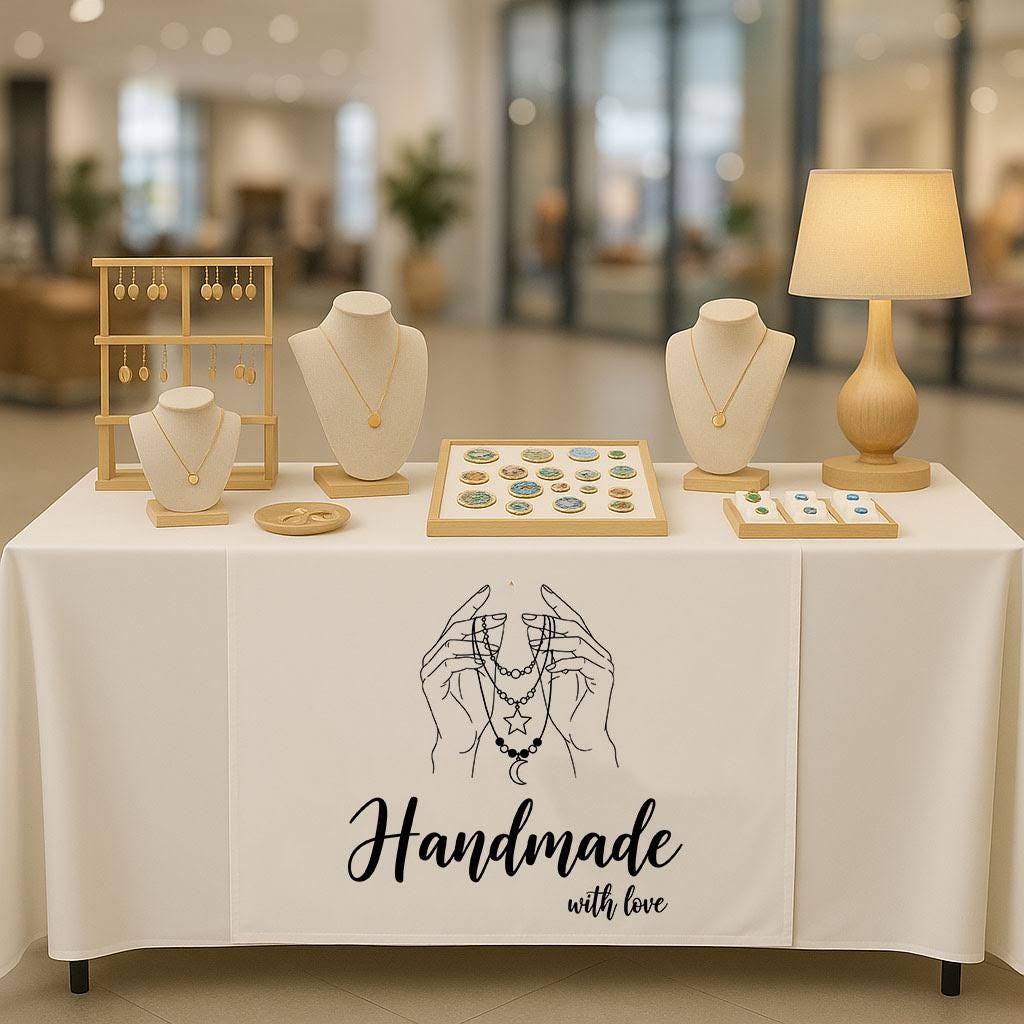 Custom Logo Table Runner, Linen Business Branding Cloth