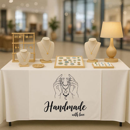 Custom Logo Table Runner, Linen Business Branding Cloth