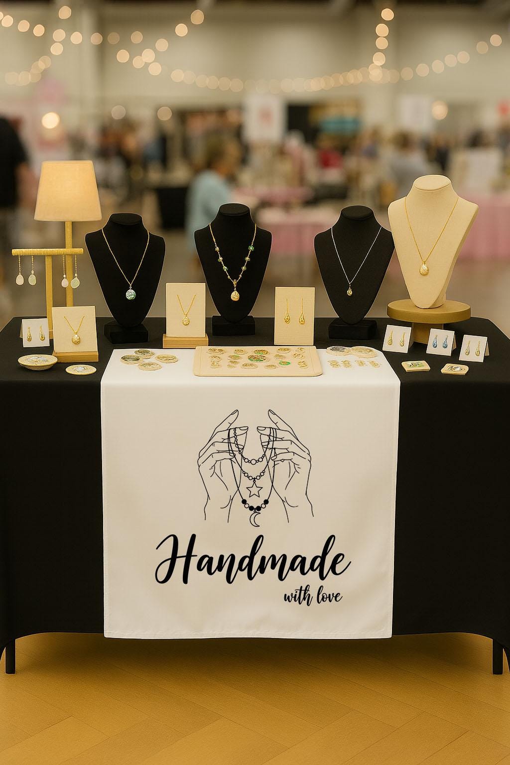 Custom Logo Table Runner, Linen Business Branding Cloth