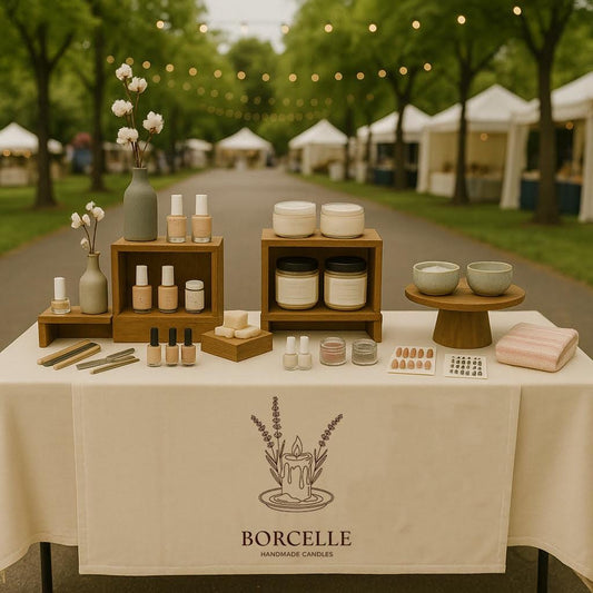 Custom Logo Linen Table Runner, Trade Show Display