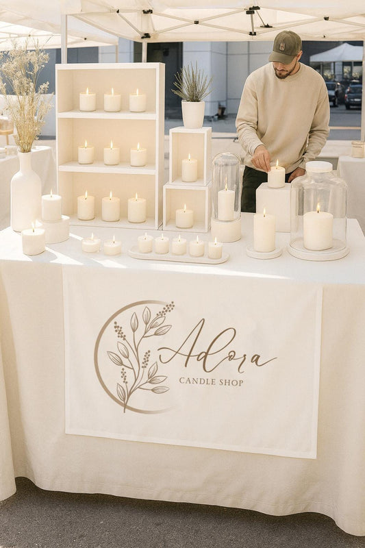 Custom Logo Linen Table Runner, Business Branding Decor