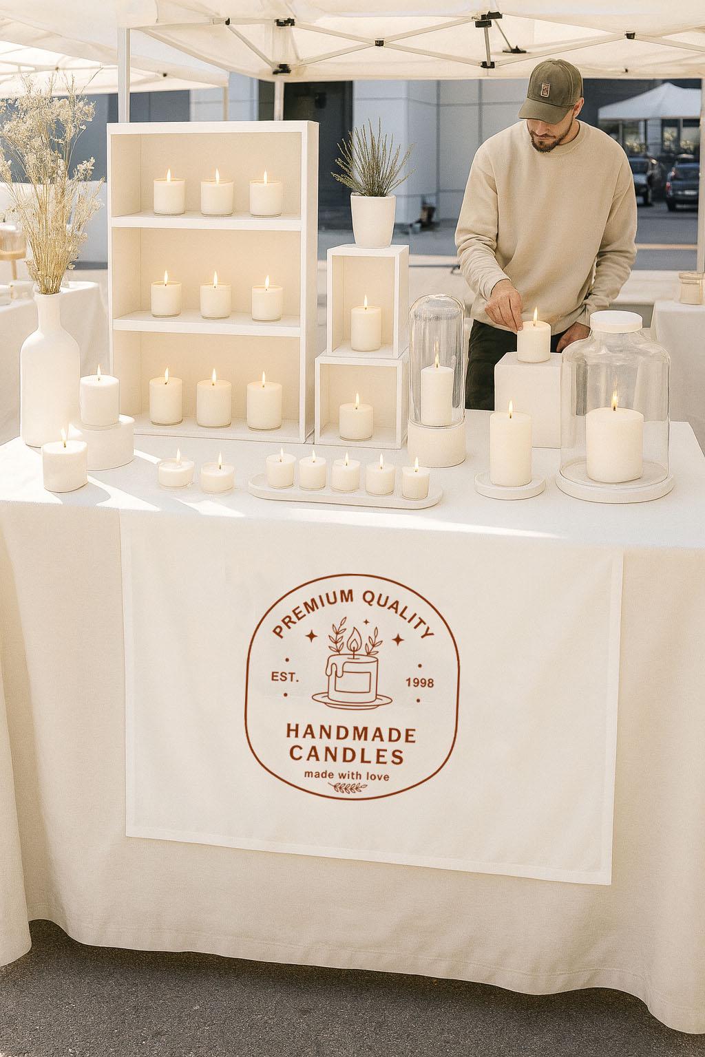 Custom Logo Table Runner, Personalized Linen Business Branding Cloth