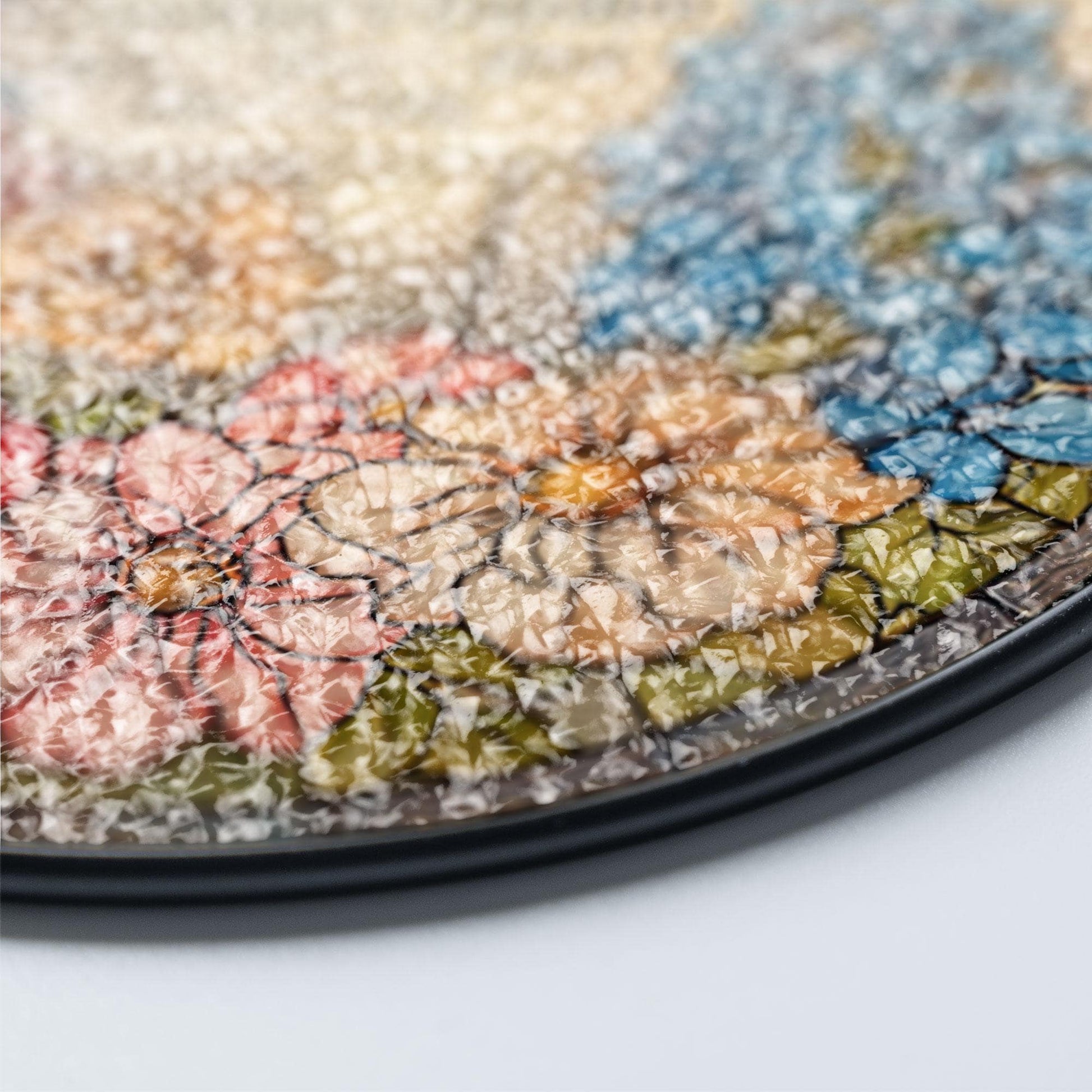 Personalized Stained Glass Suncatcher, Grandma's Garden Floral Window Hanging