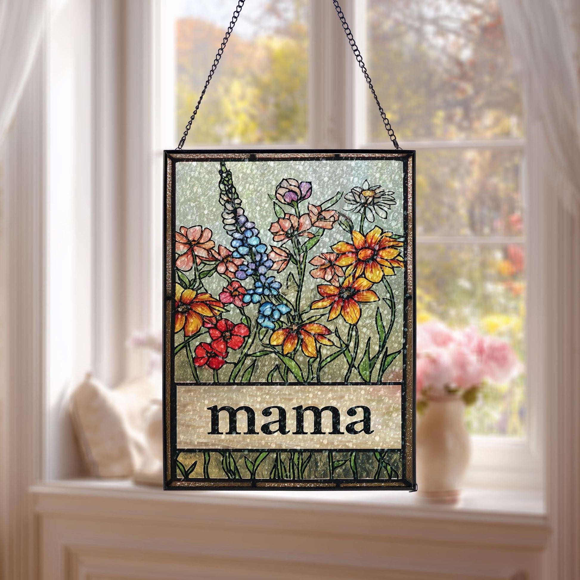 Custom Mom's Garden Gift Flower Glass Art Birth Flower Nana's Garden Mother's Day Gift For Mom, Mama's Floral Garden Art,