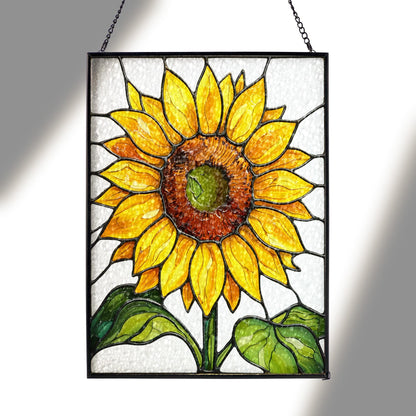 Sunflower Glass Window Hanging Gift for Mom, Handmade Window Decor, Bright Floral Hanging, Mother’s Day Gift Idea, Boho Home Gift