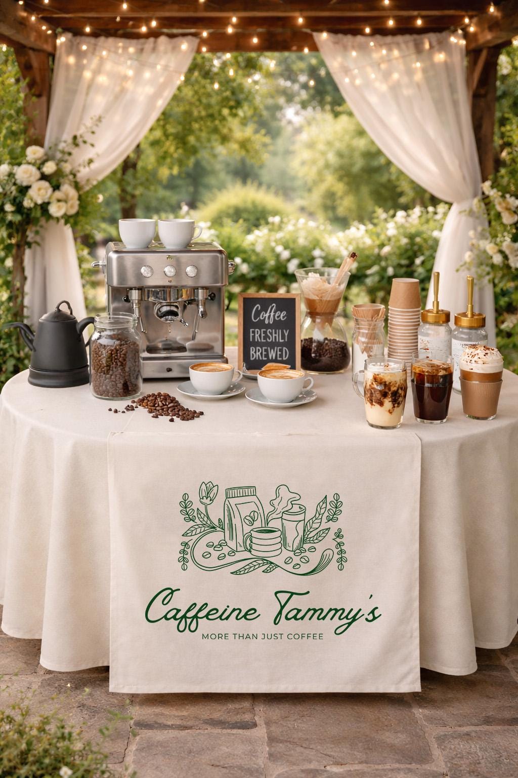 Custom Table Runner with Logo for Coffee Shop, Personalized Cafe Table Cover, Business Branding Table Runner, Event Display Decor