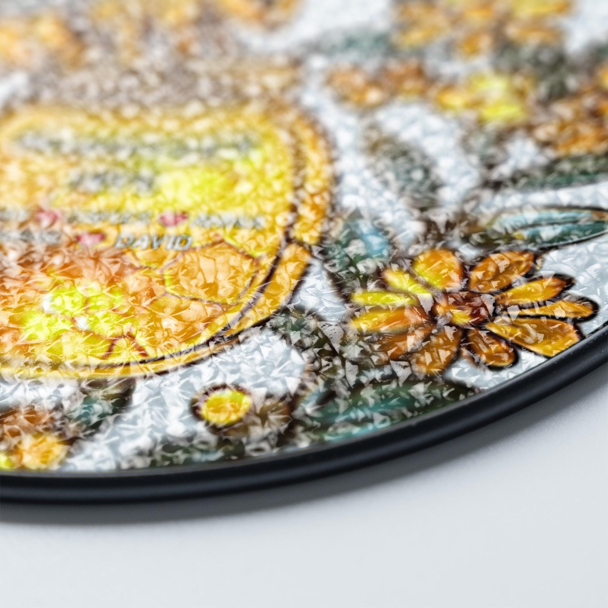 Bee Glass Window Hanging Personalized, Honey Jar Floral Decor, Custom Name Rustic Home Gift